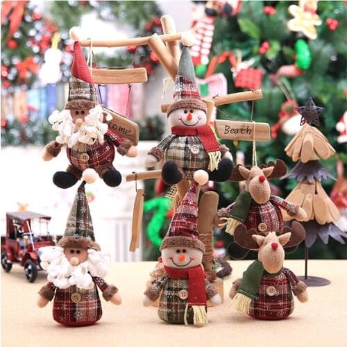 2020 Santa Doll Merry Christmas Tree Ornament Doll Stripe Hat Invisible Dwarf Pendant Nordic Doll Home Decoration New Year Gifts