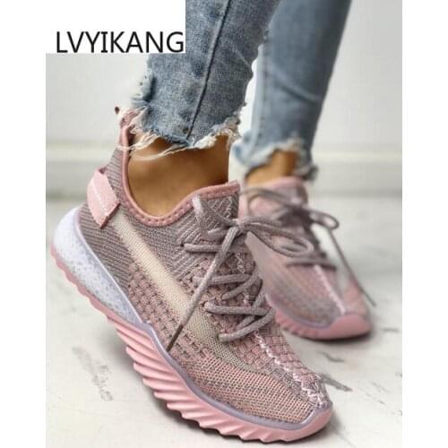 2020 Spring Women Casual Shoes Fashion Breathable Walking Mesh Flat Shoes Sneakers Women Tenis Feminino Vulcanized Shoes