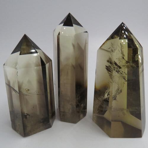 450g Rare Natural Dark Citrine Quartz Single Terminated Crystal Point Wand (3pcs/lot) Wholesale Reiki Healing Mineral Specimen