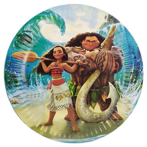 50pcs/lot Moana Theme Decorate Baby Shower Plates Kids Boys Favors Dishes Happy Birthday Party Tableware Events Supplies