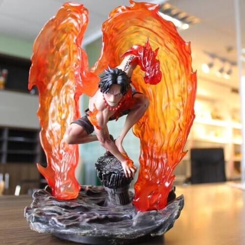 Anime One Piece Ace Portgas D Ace Luffy Sabo Fire Fist PVC Action Figure Model Toy Collectible Figurine Doll Kids Gift 28cm