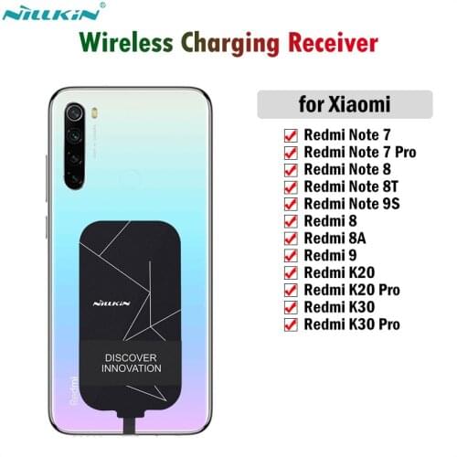 Nillkin Qi Wireless Charging Receiver for Xiaomi Redmi Note 7 Pro 8 8T 9S K20 K30 Pro USB Type-C Adapter for Redmi 8 8A 9