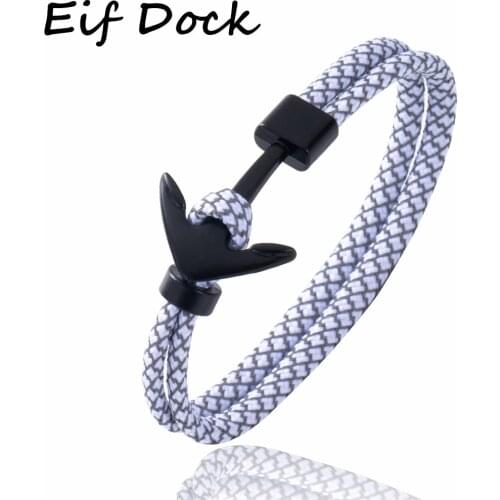 Candy Colors Leather Anchor Bracelet Men Bileklik Jewelry Black Anchor For Women Pulseras Mujer Bijoux Armband Mens