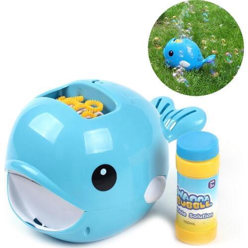 Kids Cartoon Whale Automatic Bubble Machine Toy Blower Maker Burbujas Outdoor Sports For Kids Toys
