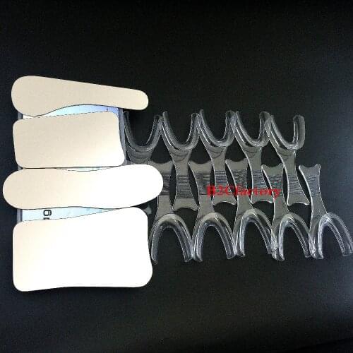 4pcs/set Dental Intraoral Reflector photography Mirror +10pcs Cheek Lip Mouth Retractor Opener Dental Clinic Tools