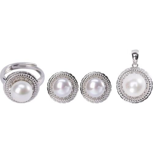 S925 sterling silver affordable luxury fashion niche womens Baroque natural pearl Grace ear studs ring pendant