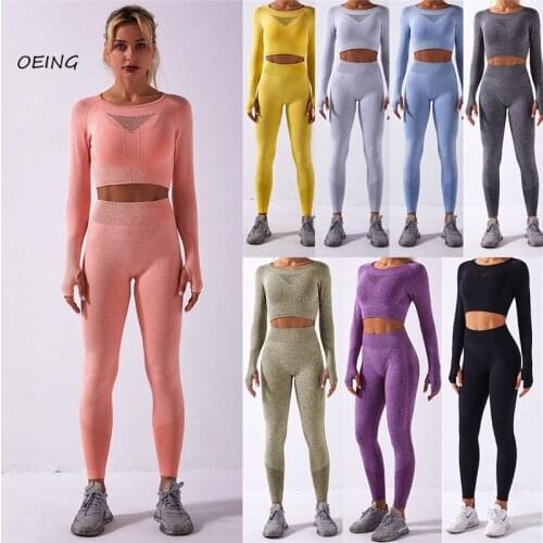 2 Piece Set Workout Clothes for Women Seamless Sports Bra and Leggings Wear for Women Gym Clothing