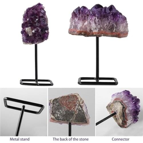 Crystal Cluster Metal Bracket Rough Gems-healing Crystals and Gems-home Decoration Embellishments-chakra Stones