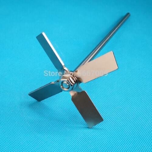 1set lab stainless steel four-leaf paddle stirrer cross blade with agitating stirring rod