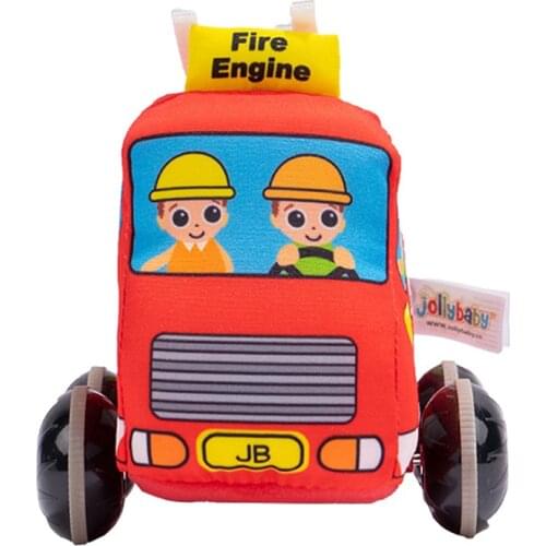 Jollybaby Soft Pull Back Cars for Toddlers 1 2 3 Years Old Pull Back Vehicles Soft Baby Toys - Kids car Toys Soft Plush