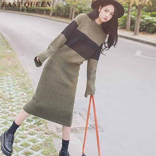 Sweater dress female winter warm knitted jumper dresses ladies autumns fashion christmas long woman winter dress 2018 DD157