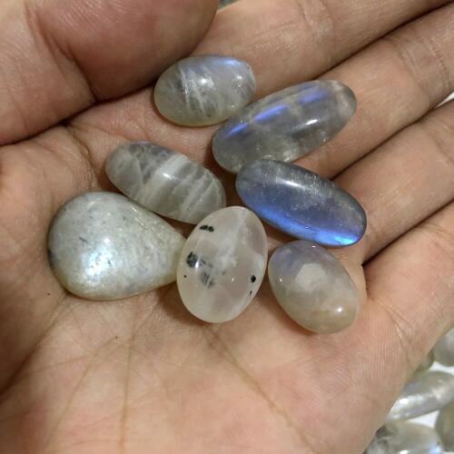 Natural Gray Moonstone Irregular Size Pendant Beads Loose Gem Stone Cabochon For jewelry making Mixed 5pcs/lot 12-25mm in Size