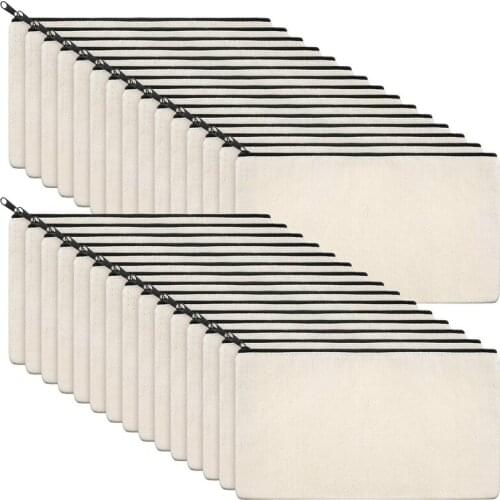 PPYY-Canvas Zip Bag Canvas Pencil Bag Canvas Cosmetic Bag DIY Craft Bag Cosmetic Bag Travel DIY Crafts School Cosmetic Bag 20