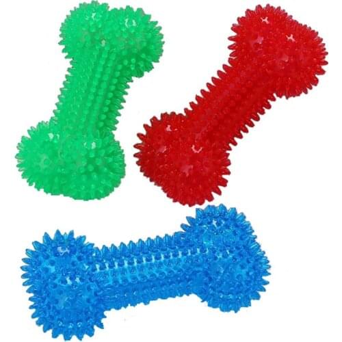 TPR Rubber Bone Toy Pet Chew Interactive Games Dog Toys Toothbrush Sound Strong Bite-Resistant Pets For Dog Pet Accessories