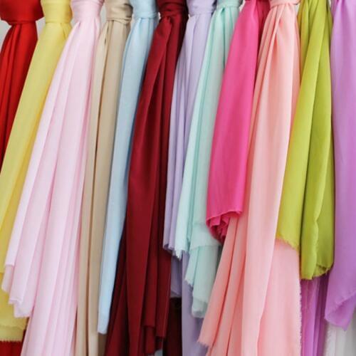 Chiffon Fabric Solid Color Dress Clothing Fabric Dropping Skirt Drape Colorful Material