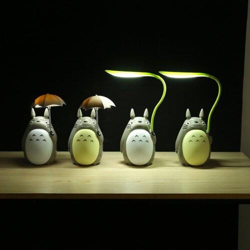 Creative Cartoon Totoro Charging Night Indoor Light Animal LED UBS Table Lamp Childrens Gift Reading Desk Lamps Room Decor