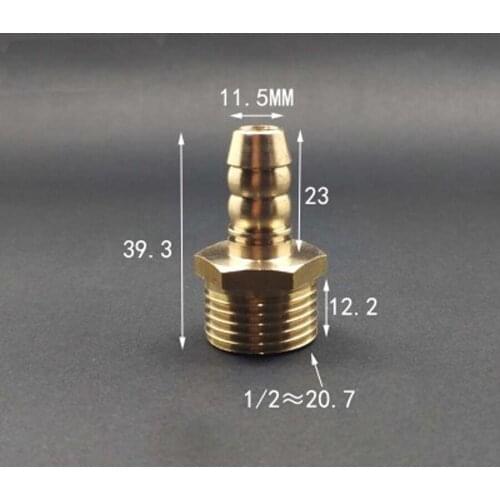 Thicken DN15 1/2" BSP Male x 11.5mm Hose Barb Tail Brass Coupling Joint Pipe Fitting Water Gas