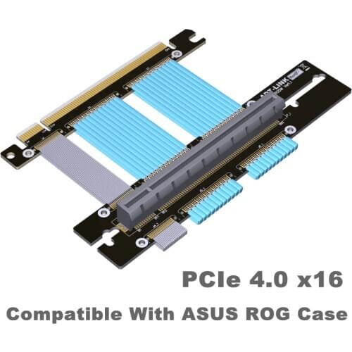 PC Graphics Card PCI Express 16x PCIe 4.0 3.0 Connector PCI-E x16 Riser Cable Expansion Adapter for ASUS RS200 ROG Strix Case
