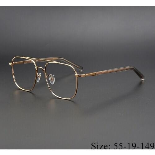 Vintage Quality pure titanium eyeglass frame VPR59 double bridge square eyewear women men original box case Myopia prescription
