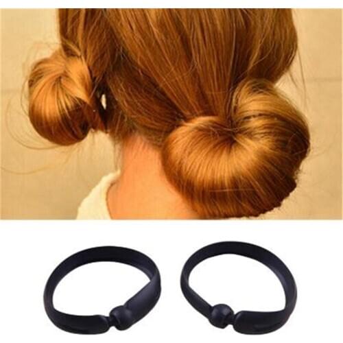 2PCS New Fashion Practical Womens DIY Hair Donut Bun Clip Tool French Twist Holder Maker Hair Sticks Tools