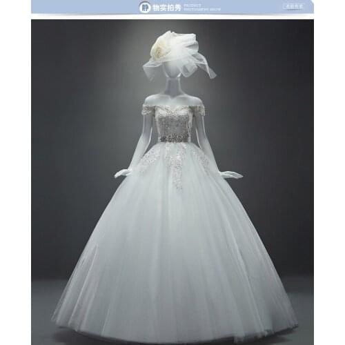 Bridal gown bride appliques beading romantic new fashionable sexy vestido de novia casamento wedding dress 2014 free shipping