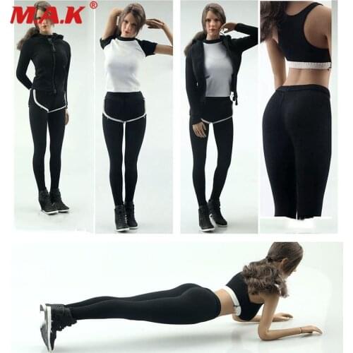 1/6 Female Clothes Set FA007 Yoga Clothing Fitness Wear Hoodie Sweatshirt Sweatpants Suit Accessory Model for 12'' Action Figure