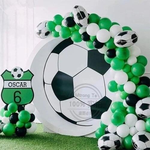 1Set Black White Football Theme Party Balloon Arch Garland Foil Soccer Balloon For Birthday Party Decoration Globos Boys Gift