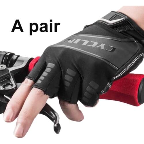 1 Pair Outdoor Bicycle Cycling Anti-slip Breathable Unisex Half Finger Gloves Breathable Anti-shock Sports Gloves Bike Glove