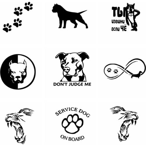 10 Styles Design Dog Car Sticker Wolf Lion Funny Wrap Vinyl Stickers On Auto Window Car-Styling Decor Accessories