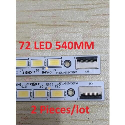2 Pieces/lot 42"LED strip V420H2-LS2-TLEM7 V420H2-LS2-TREM7 72LED 540MM,used parts, send package without metal board