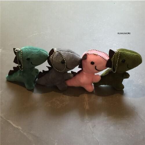 4Colors, Adorable Little Dinosaur Plush Stuffed Toy ; Keychain Gift Animal DOLL