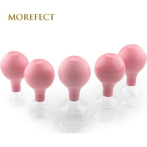 5pcs/lot Glass Vacuum Cupping Cups Family Medical Vacuum Cans Suction Therapy Device Back Body Massage Health Care can