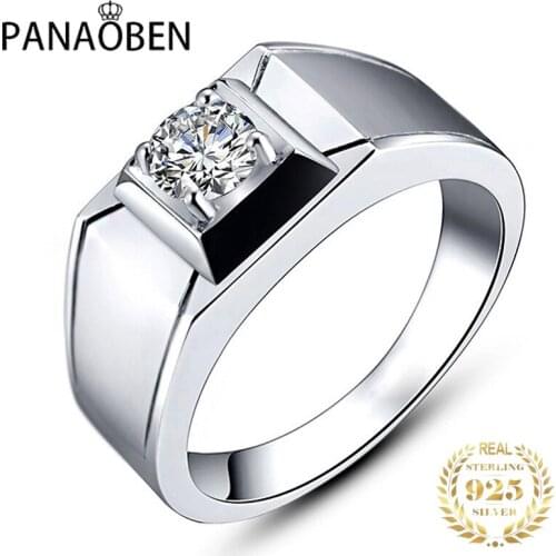 925 Sterling Silver Mens Rings Luxury Platinum Original Design Elegant Jewelry Exquisite Wedding Engagement Party Unique Gift