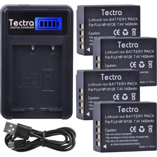 1400mAh 4pcs NP-W126 NPW126 Battery+LCD USB Charger for Fujifilm Fuji X-Pro1 XPro1 X-T1 XT1 XE1 HS30EXR NP W126 Battery+Cable