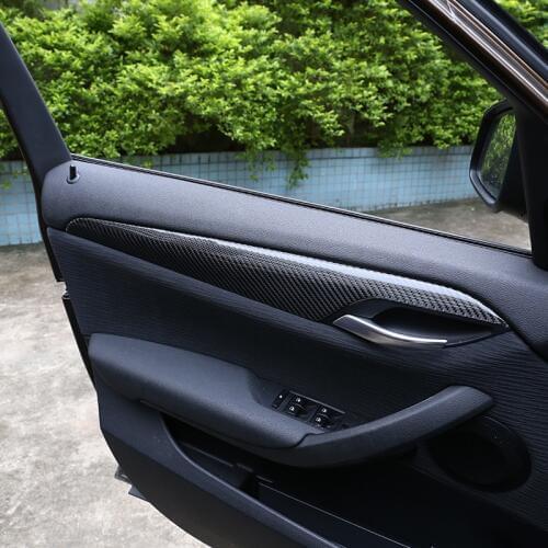 Car Real Carbon Fiber Interior Door Decoration Panel Cover Trim Accessories For BMW X1 E84 2010-2015