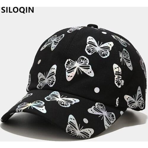 SILOQIN Snapback Cap Men Women Trend Retro Hip Hop Baseball Caps Adjustable Size Cotton Skull Embroidery Tongue Sports Bone Cap