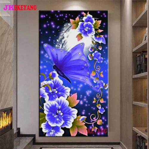 Large 5D Diy diamond painting Flowers and butterflies Diamond Mosaic Rhinestone Embroidery cross stitch Y4518