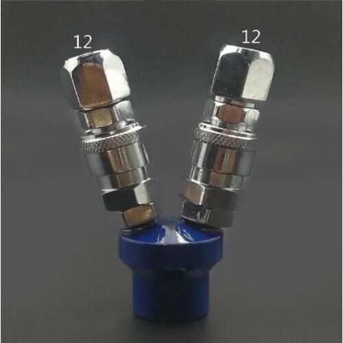 2 Ways 1/4" BSP Female C Type Air Hose Quick Coupler Socket Connector Normal Quality Non-locking & Male Plug Tube 12mm