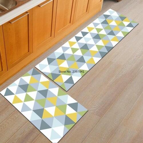 Geometric Kitchen Floor Mats Fashion Absorbent Non-slip Rug Washable Bathroom Bedroom Doormat Decoration Carpet