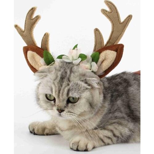 Christmas Cat Head-band Antlers Cap Animals Cat Holiday Accessories Party Product Headwear Caps Hat for Dog