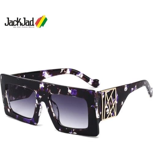 JackJad 2020 Fashion Cool Square Shield Style Floral Frame Sunglasses Women Gradient Brand Design Sun Glasses Oculos De Sol 9068
