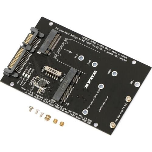 M.2 NGFF MSATA SSD to SATA 3.0 Adapter 2 in 1 Converter Card for PC Laptop