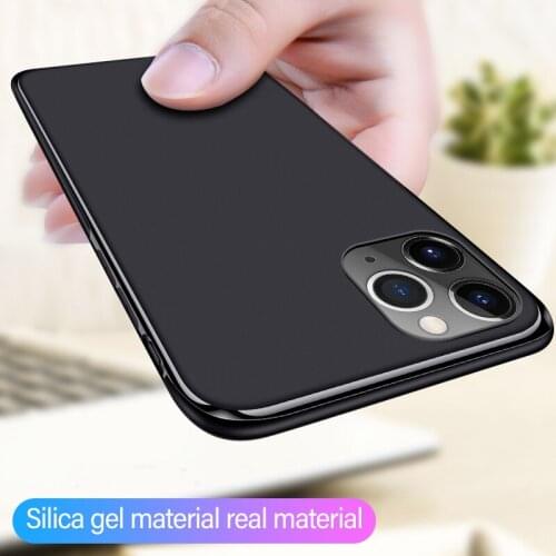 Black Cover Matte Case for iPhone 11 12 Pro XR XS MAX X Soft Silicon Cases For iPhone 8 7 6 6s Plus 5 5s SE TPU Back Phone Case