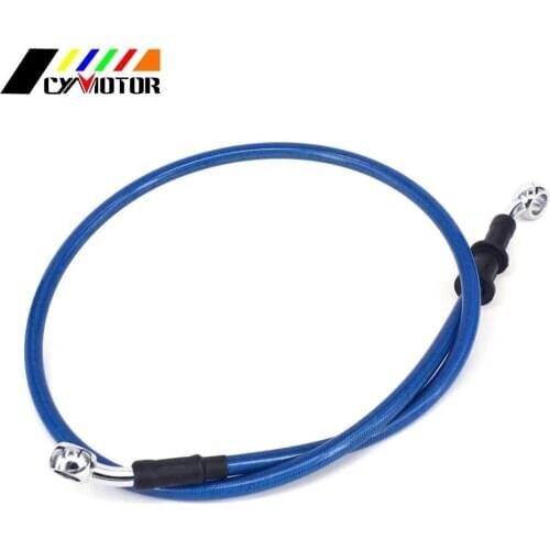 Motorcycle Blue 500mm-2000mm Dirt Bike Braided Steel Hydraulic Brake Clutch Oil Cooler Hose Line Pipe Tube 28 Degree Banjo