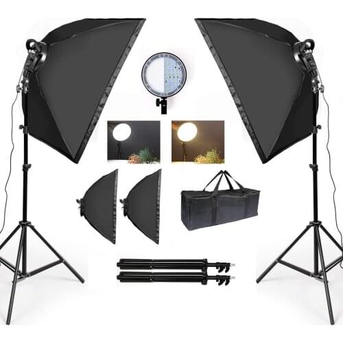 Photography LED Lamp Softbox Lighting Kit Professional Light Box System Two color 45W photography accessories For Photo Studio