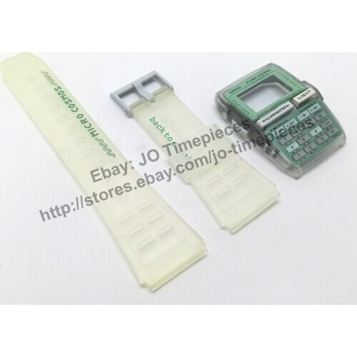 NOS Genuine Casio Micro Cosmos DBC-63MC Gray-Green Rubber Watch Band Strap - Case Bezel Set