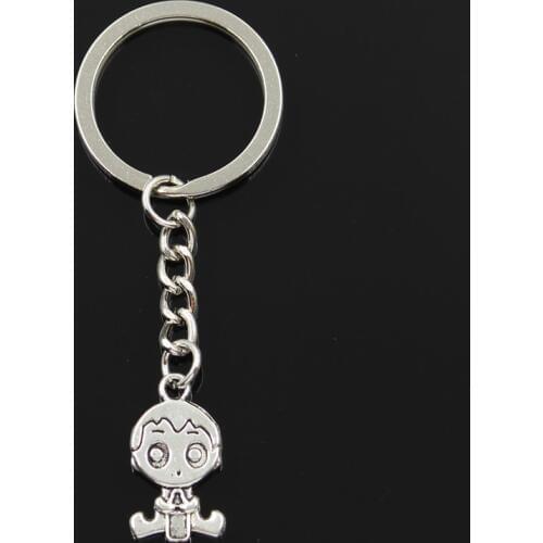 New Fashion Keychain 24x13mm Baby Boy Pendants DIY Men Jewelry Car Key Chain Ring Holder Souvenir For Gift