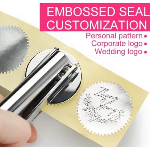 Personalized Embosser Stamp Letter Arabic language Wedding Seal Company logo Customization Paper or leather stamp