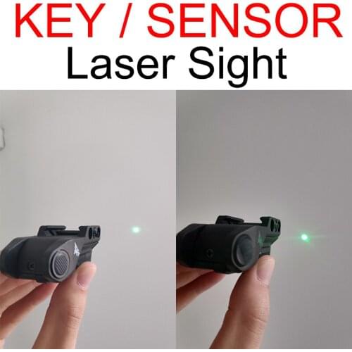 USB Rechargeable Compact Pistol Green Laser Pointer Sight with 20mm Picatinny Rail for Glock 19 CZ 75 Railed Pistol