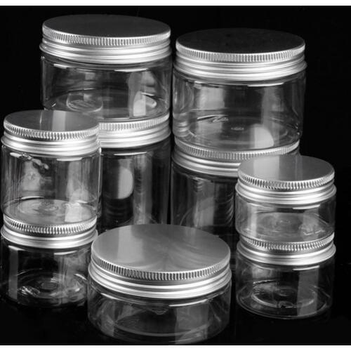 New PET Wide Mouth Bottle Plastic Bottle Cosmetics Jar with Screw Lids Empty Containers Powder Case Nail Art Jewelry Storage Box